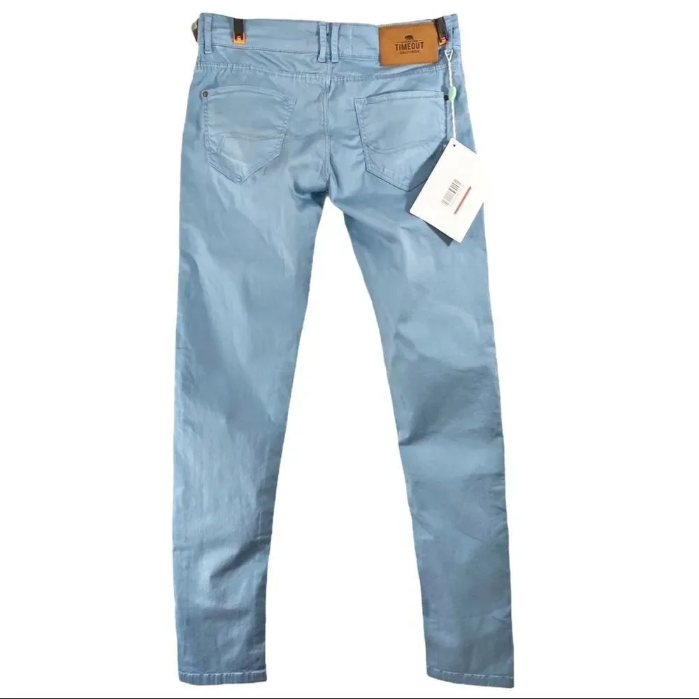 Low Rise Blue Fog Lightweight Skinny Jeans by Time Out NEW